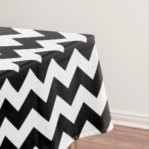 Zwart-wit zigzag patroon, Chevron Pattern Tafelkleed