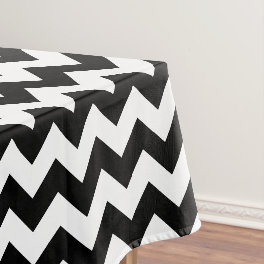 Zwart-wit zigzag patroon, Chevron Pattern Tafelkleed (Voorbeeld)