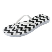Zwart-wit zigzag patroon, Chevron Pattern Teenslippers (Schuin)