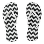 Zwart-wit zigzag patroon, Chevron Pattern Teenslippers (Voetbed)