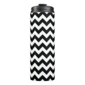 Zwart-wit zigzag patroon, Chevron Pattern Thermosbeker (Voorkant)