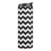 Zwart-wit zigzag patroon, Chevron Pattern Thermosbeker (Gedraaid links)