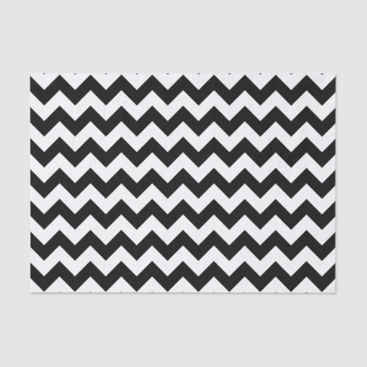 Zwart-wit zigzag patroon, Chevron Pattern Tissuepapier (Voorkant)