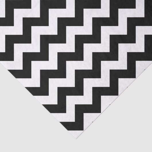 Zwart-wit zigzag patroon, Chevron Pattern Tissuepapier (Detail)
