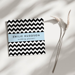 Zwart-wit zigzag patroon, Chevron Pattern Vierkante Visitekaartje