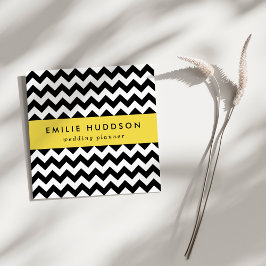 Zwart-wit zigzag patroon, Chevron Pattern Vierkante Visitekaartje