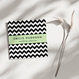 Zwart-wit zigzag patroon, Chevron Pattern Vierkante Visitekaartje