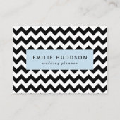 Zwart-wit zigzag patroon, Chevron Pattern Visitekaartje (Voorkant)