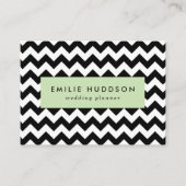 Zwart-wit zigzag patroon, Chevron Pattern Visitekaartje (Voorkant)