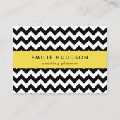 Zwart-wit zigzag patroon, Chevron Pattern Visitekaartje (Voorkant)