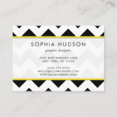 Zwart-wit zigzag patroon, Chevron Pattern Visitekaartje (Achterkant)