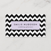 Zwart-wit zigzag patroon, Chevron Pattern Visitekaartje (Voorkant)