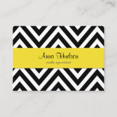 Zwart-wit zigzag patroon, Chevron Pattern Visitekaartje (Voorkant)