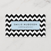 Zwart-wit zigzag patroon, Chevron Pattern Visitekaartje (Voorkant)