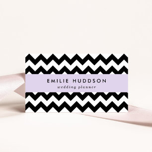Zwart-wit zigzag patroon, Chevron Pattern Visitekaartje