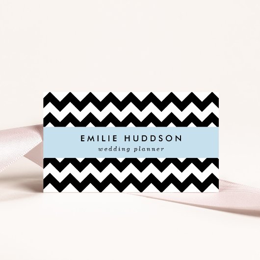 Zwart-wit zigzag patroon, Chevron Pattern Visitekaartje