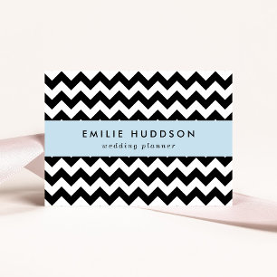 Zwart-wit zigzag patroon, Chevron Pattern Visitekaartje