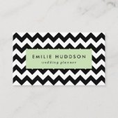 Zwart-wit zigzag patroon, Chevron Pattern Visitekaartje (Voorkant)