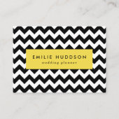 Zwart-wit zigzag patroon, Chevron Pattern Visitekaartje (Voorkant)