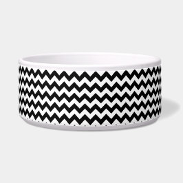 Zwart-wit zigzag patroon, Chevron Pattern Voerbakje