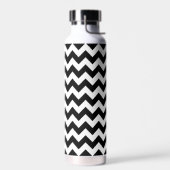 Zwart-wit zigzag patroon, Chevron Pattern Waterfles (Links)