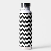 Zwart-wit zigzag patroon, Chevron Pattern Waterfles (Rechts)