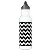 Zwart-wit zigzag patroon, Chevron Pattern Waterfles (Links)