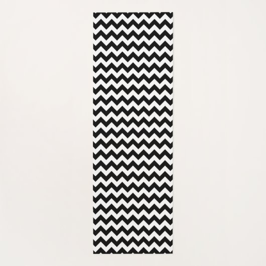 Zwart-wit zigzag patroon, Chevron Pattern Yogamat (Achterkant)