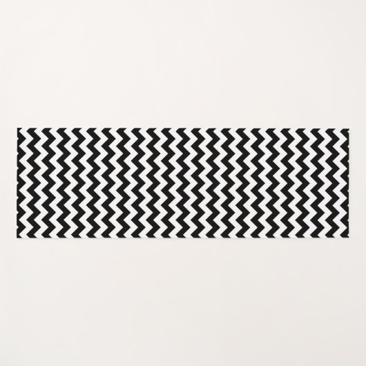 Zwart-wit zigzag patroon, Chevron Pattern Yogamat (Voorkant (horizontaal))