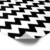 Zwart-wit Zigzag Patroon Poster (Hoek)