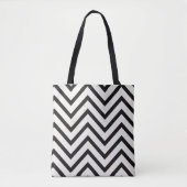 Zwart-wit Zigzag Pattern Bag Tote Bag (Voorkant)