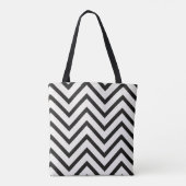 Zwart-wit Zigzag Pattern Bag Tote Bag (Achterkant)