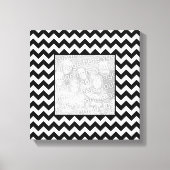 Zwart-wit Zigzag Square Border Foto Canvas Afdruk (Voorkant)