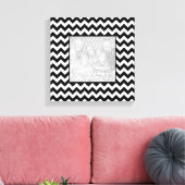 Zwart-wit Zigzag Square Border Foto Canvas Afdruk (Insitu (Woonkamer))