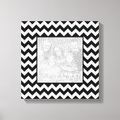 Zwart-wit Zigzag Square Border Foto Canvas Afdruk (Voorkant)
