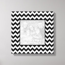 Zwart-wit Zigzag Square Border Foto Canvas Afdruk