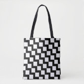Zwart Wit ZigZag Tote Bag (Voorkant)