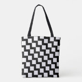Zwart Wit ZigZag Tote Bag (Achterkant)