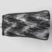 Zwart-wit zigzagmotief golfheadcover (Voorkant)