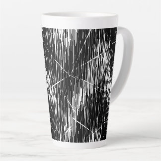 Zwart-wit zigzagmotief latte mok