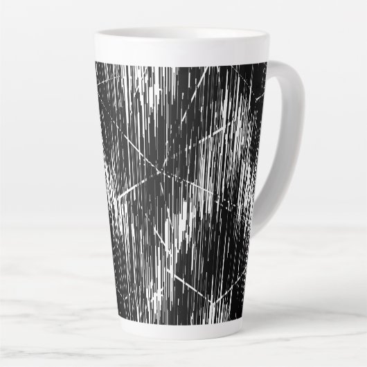 Zwart-wit zigzagmotief latte mok (Rechterhoek)