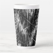 Zwart-wit zigzagmotief latte mok (Voorkant)