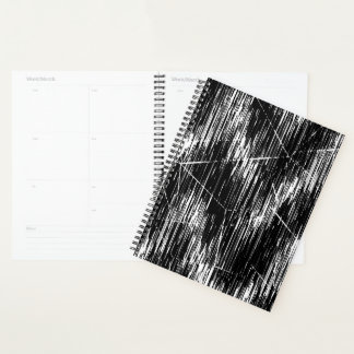 Zwart-wit zigzagmotief planner