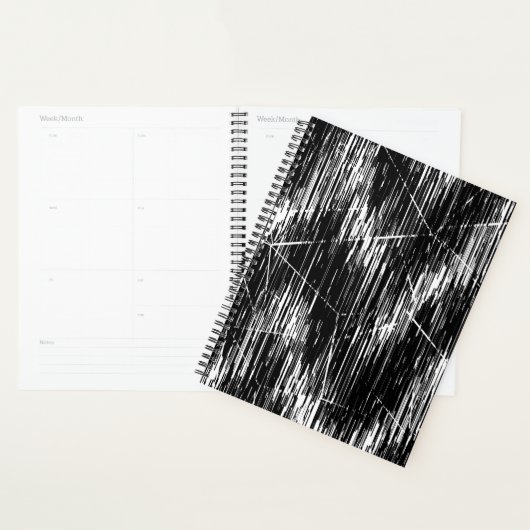 Zwart-wit zigzagmotief planner (Display)