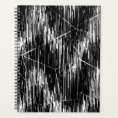 Zwart-wit zigzagmotief planner (Voorkant)