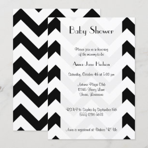 Zwart-wit zigzagpatroon, Baby shower Kaart