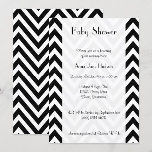 Zwart-wit zigzagpatroon, Baby shower Kaart