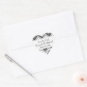 Zwart-wit zigzagpatroon, bewaar de datum hart sticker (Envelop)