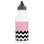 Zwart-wit zigzagpatroon, Chevron, Roze Waterfles (Links)