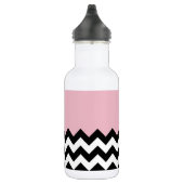 Zwart-wit zigzagpatroon, Chevron, Roze Waterfles (Rechts)